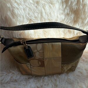 Y2K Coach Demi Mini Bag in metallic gold